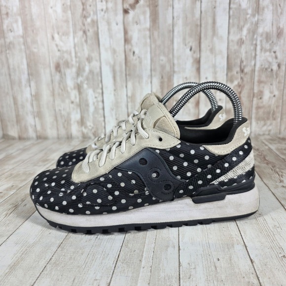 Saucony Shadow 5000 Women Black White Polka Dot Sneakers Shoes Size 8.5 - Picture 2 of 8